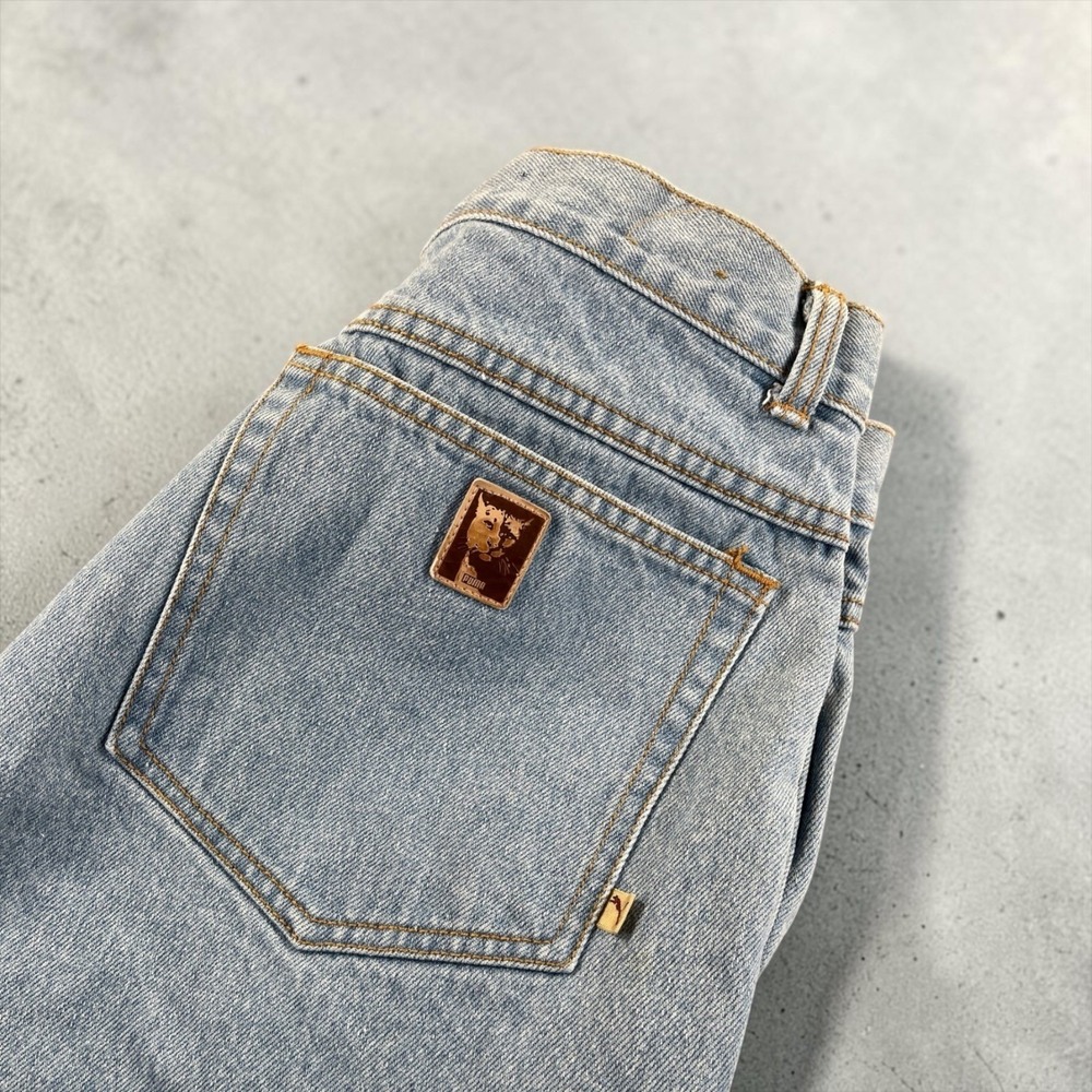 Puma Jeans 30 Light Blue VTG 80s 90s High Waisted Straight Leg Gorpcore Retro
